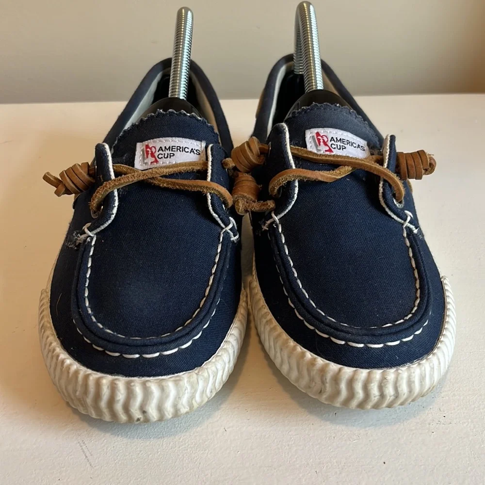 Sperry Women’s America’s Cup Navy Slip On Boat Shoes Size 8
